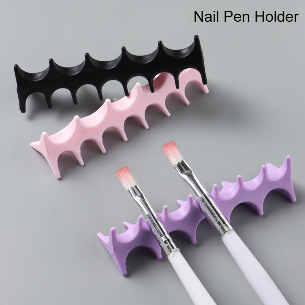 Nail Fan Brush - シリコンネイルアートペンホルダー UVジェルブラシディスプレイ メイクアップオーガナイザー メイクアップペイントペンレストオーガナイザー スタンドツール ネイルペンホルダー