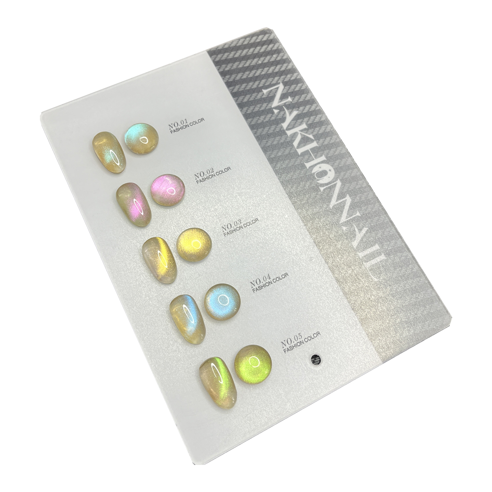 Nail Art Gel - NAKHONNAIL 2024 新スパークルファッション 5色 キャッツアイネイルジェルセット 無毒UVジェルネイルアートキット