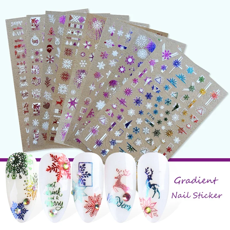 Nail Art Xmas Design - クリスマス用粘着ネイルステッカー,サンタクロース,スノーフレーク,クリスマスネイルステッカー,アートデザイン,マニキュアデコレーション,冬