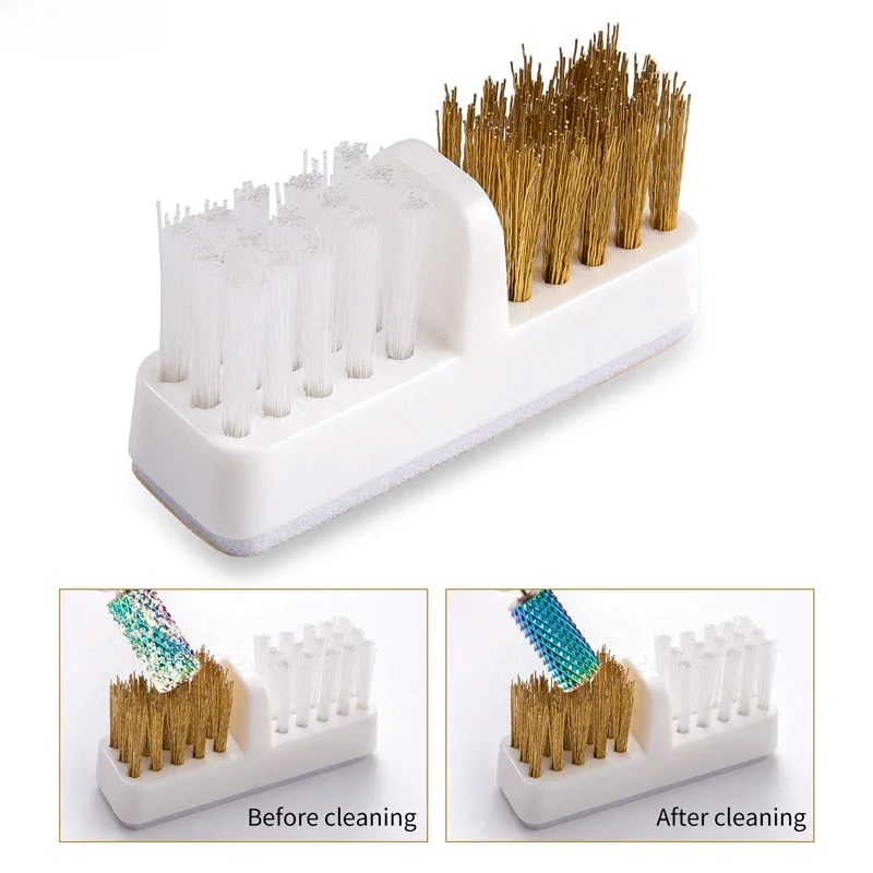 Nail Fan Brush - 銅線ネイルドリルビット研磨ヘッドクリーニングブラシほこり除去ソフトヘアツール