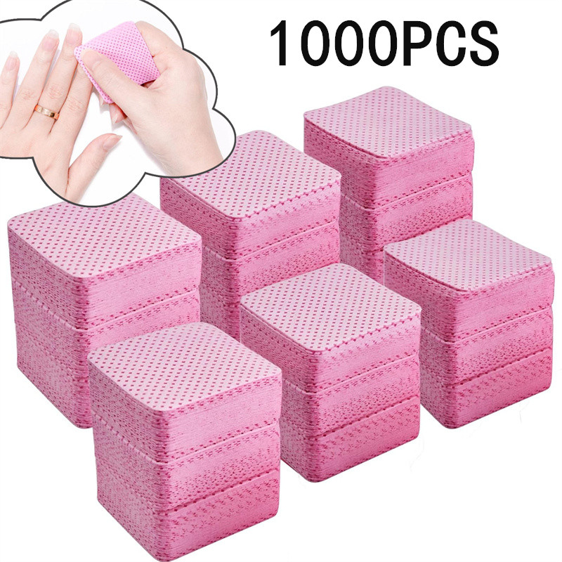Nail Art Gel - 20/50/100/300/1000 個糸くずの出ないネイルワイプジェルクレンジングティッシュマニキュアリムーバーパッドネイルアート美容クリーニングケアツール