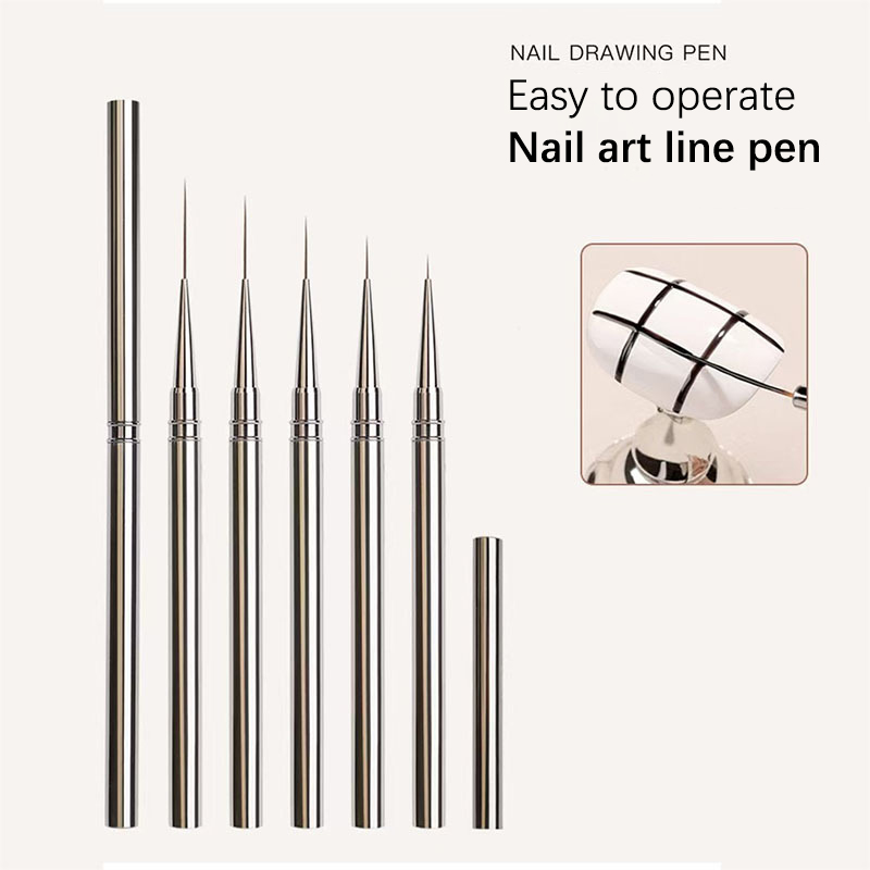 Nail Fan Brush - 1 個ネイルアートブラシフレンチネイルライナーペン 10/12/23 ミリメートル超微細長線描画ペイントマニキュアツール