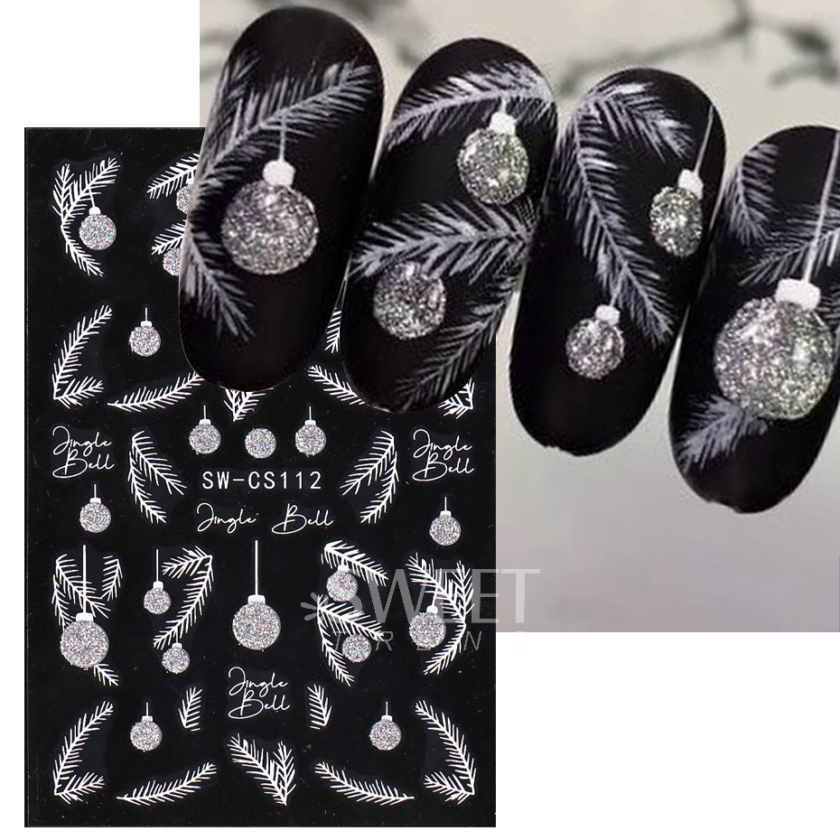 新しいクリスマスシリーズマニキュアステッカーキラキラグリッタ - Nail Art Xmas Design のレビューと価格