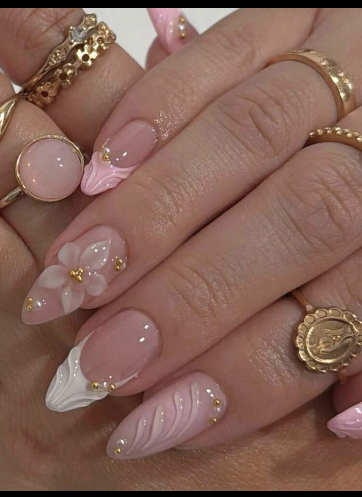 10個入りのアーモンド型の手作りネイル、優しいヌードピンクの - Nail Art Wedding のレビューと価格
