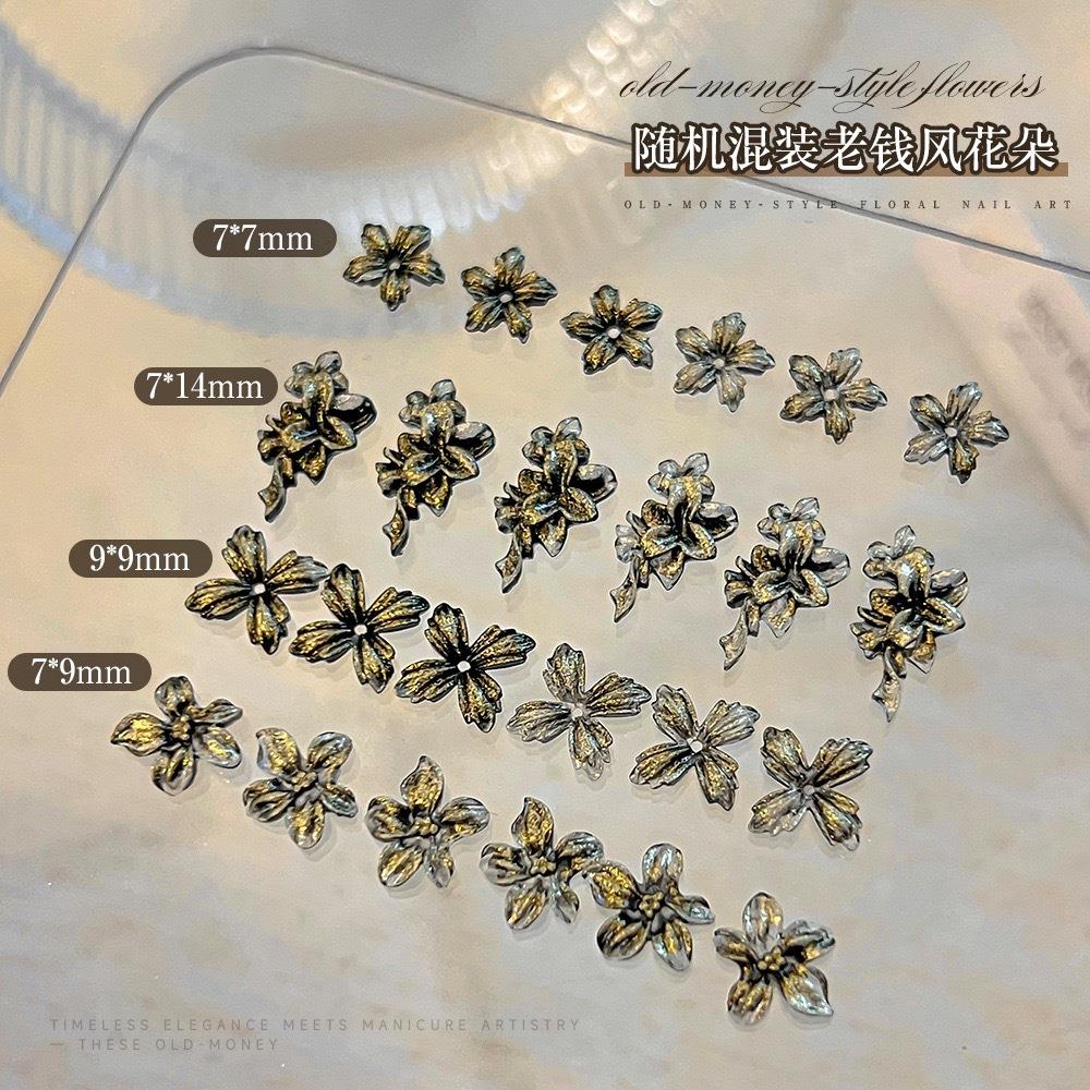 50個入り 3D オールドマネー風フラワーネイルチャーム レ - Nail Art Old Money のレビューと価格