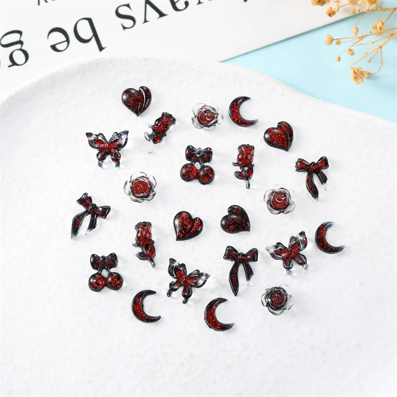 吸血鬼の花のネイルアクセサリー,レジンネイルアクセサリー,リ - Nail Art Vampire のレビューと価格