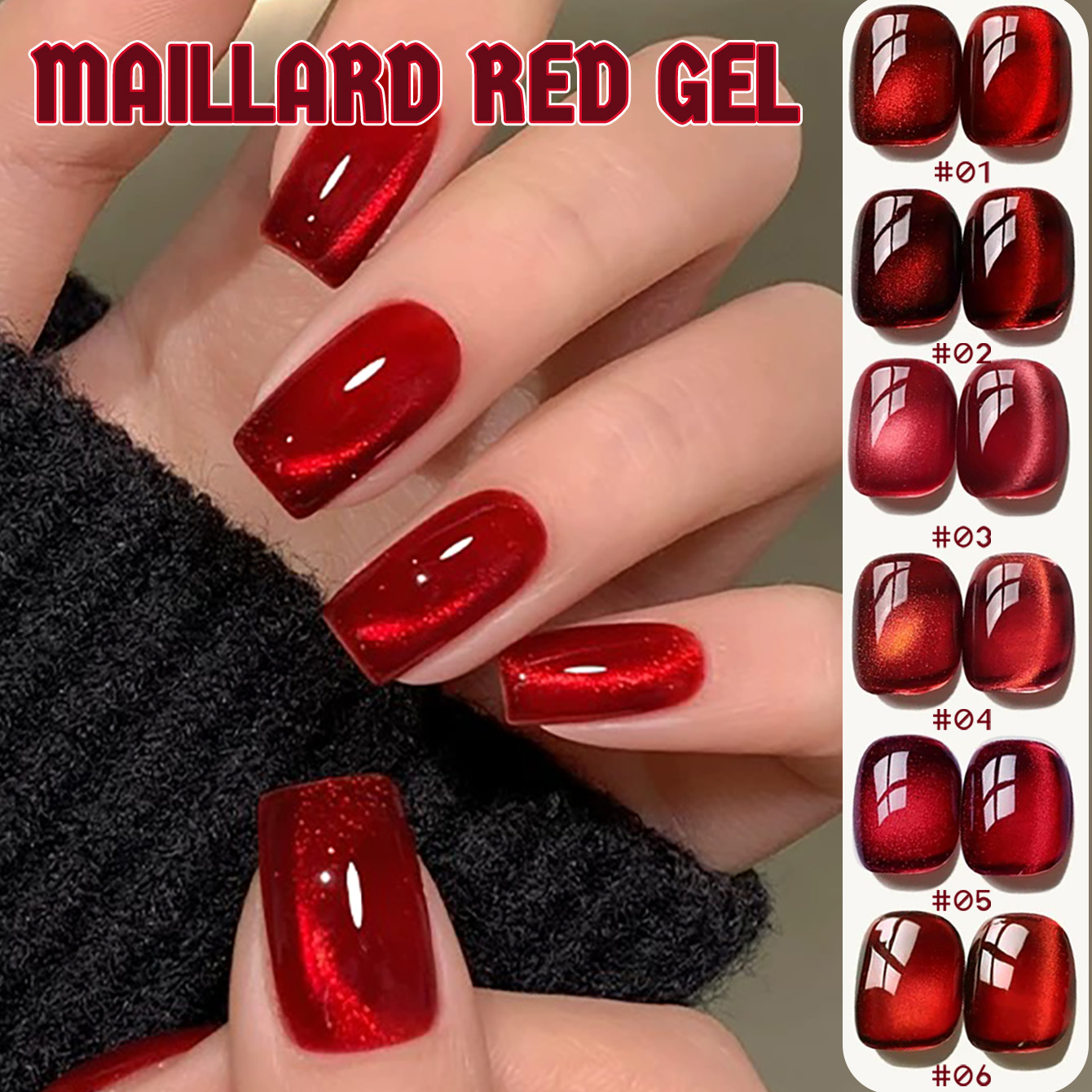 1個入り TC 新フラッシュチェリーワインレッド透明ガラスビ - Nail Art Red Wine Cat Eye のレビューと価格