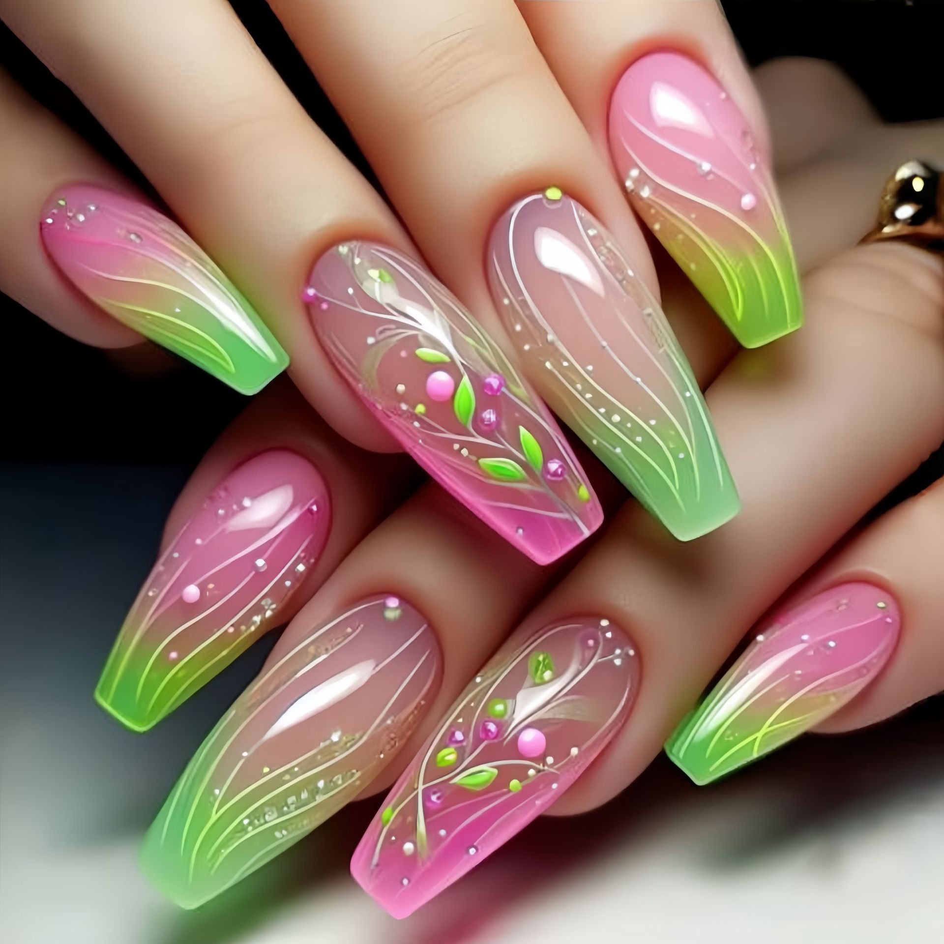 女性用ショートミディアムロングつけ爪 グラデーションパープル - Nail Art Wedding のレビューと価格