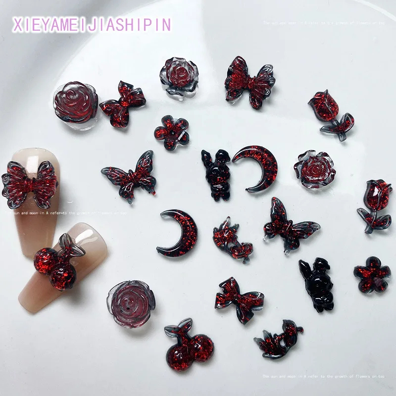 ジュエリー作りのための樹脂製の花の形をしたアクセサリー,蝶, - Nail Art Vampire のレビューと価格