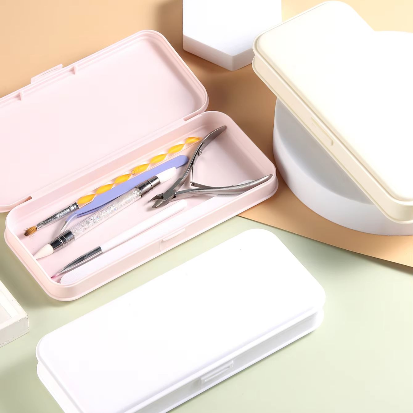 ネイルアートツール収納ボックス、ポータブルマニキュアキューテ - Nail Fan Brush のレビューと価格