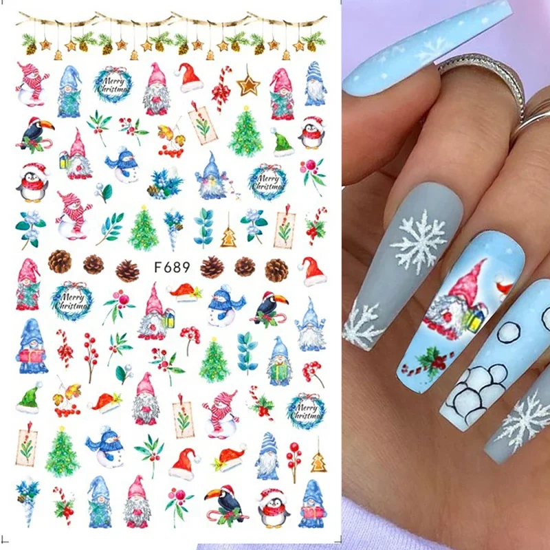 クリスマス用粘着ネイルステッカー,サンタクロース,スノーフレ - Nail Art Xmas Design のレビューと価格