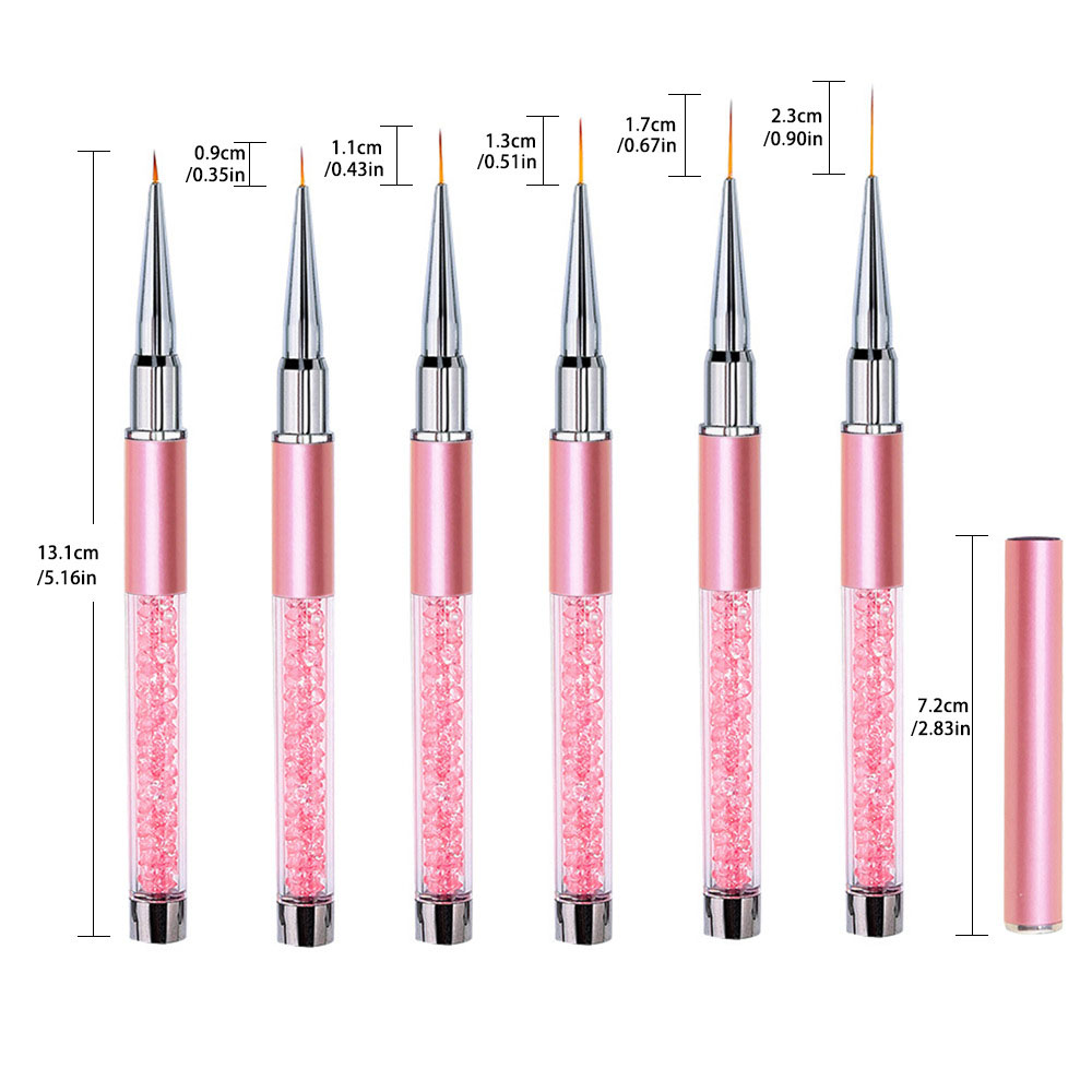 6本セット アクリル製 フレンチストライプ ネイルアート ラ - Nail Fan Brush のレビューと価格