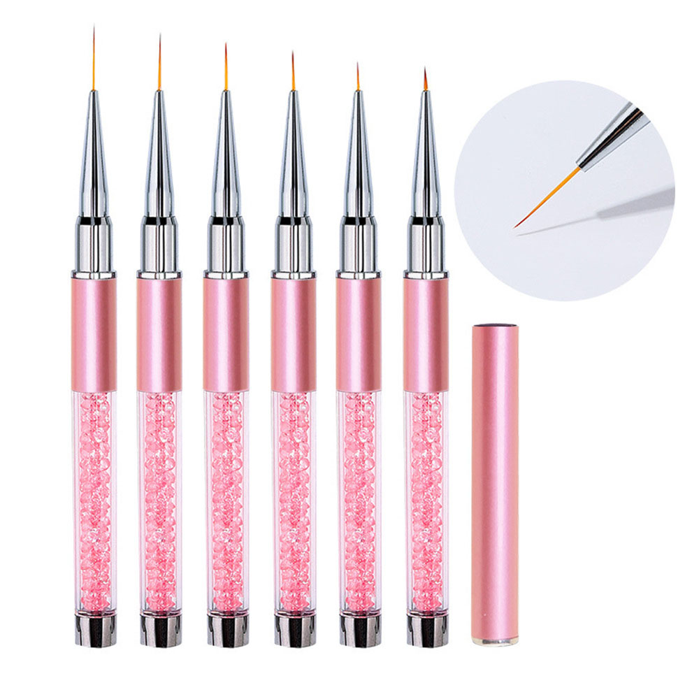 6本セット アクリル製 フレンチストライプ ネイルアート ラ - Nail Fan Brush のレビューと価格