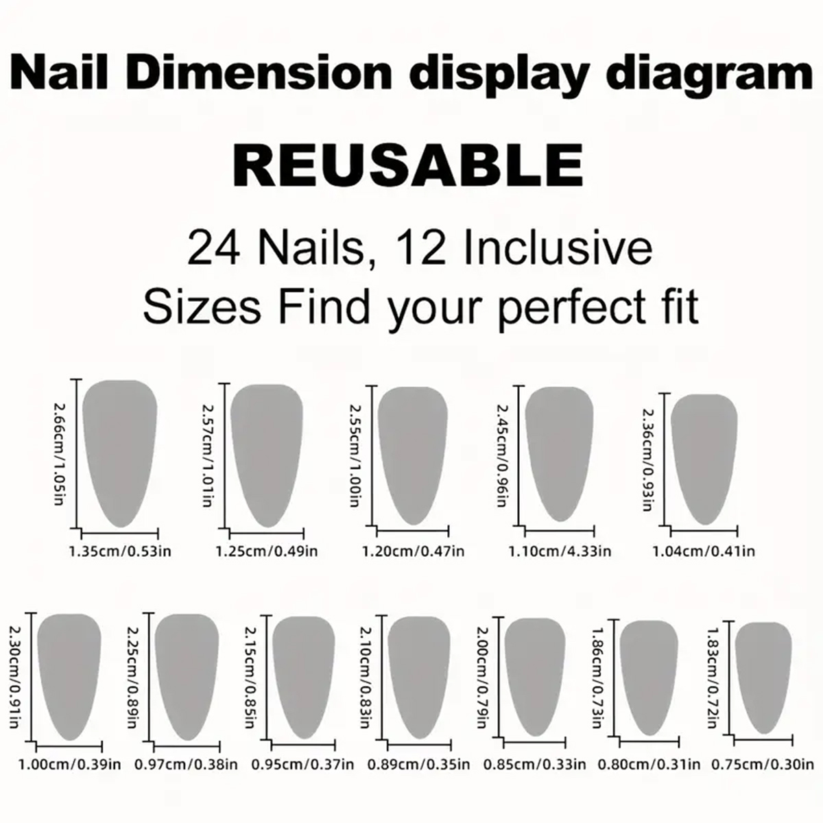 24個入りアーモンド型プレスオンネイル、ヌードフレンチフェイ - Nail Art Wedding のレビューと価格