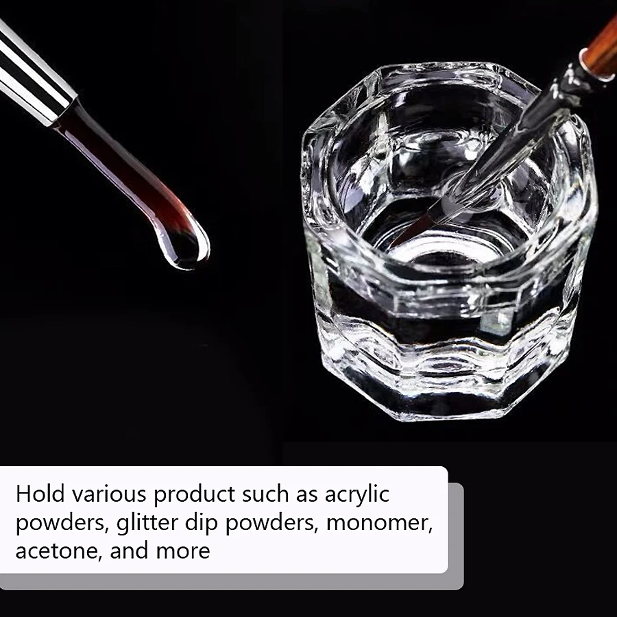 1個入りミニクリスタルガラス、透明アクリル製小型八角形パウダ - Nail Fan Brush のレビューと価格