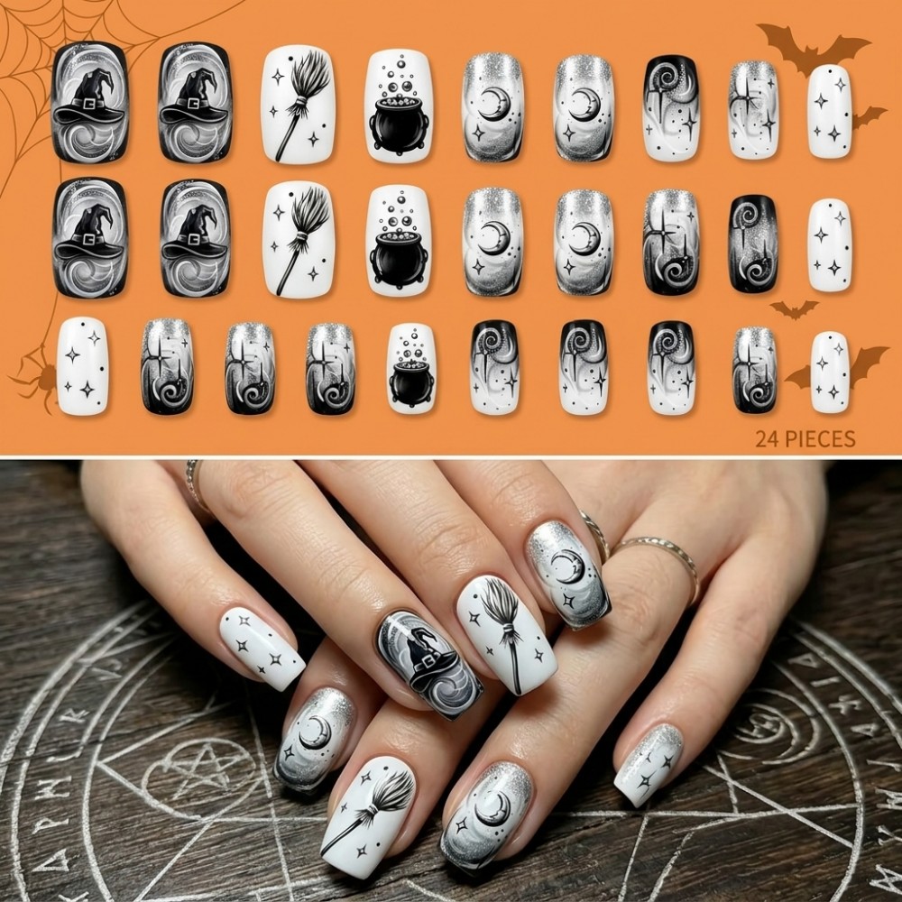 24個入り ハロウィン ロングスティレット つけ爪 ゴシック - Nail Art Vampire のレビューと価格