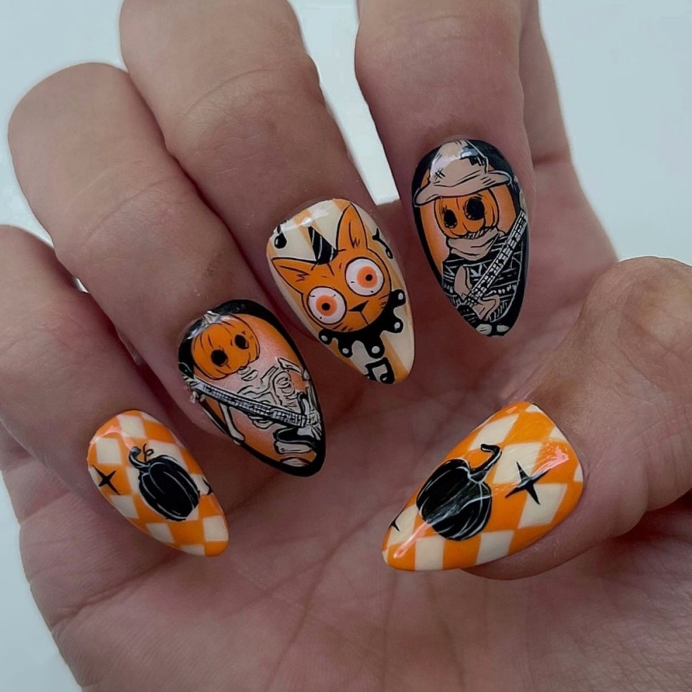 24個入り ハロウィン ロングスティレット つけ爪 ゴシック - Nail Art Vampire のレビューと価格