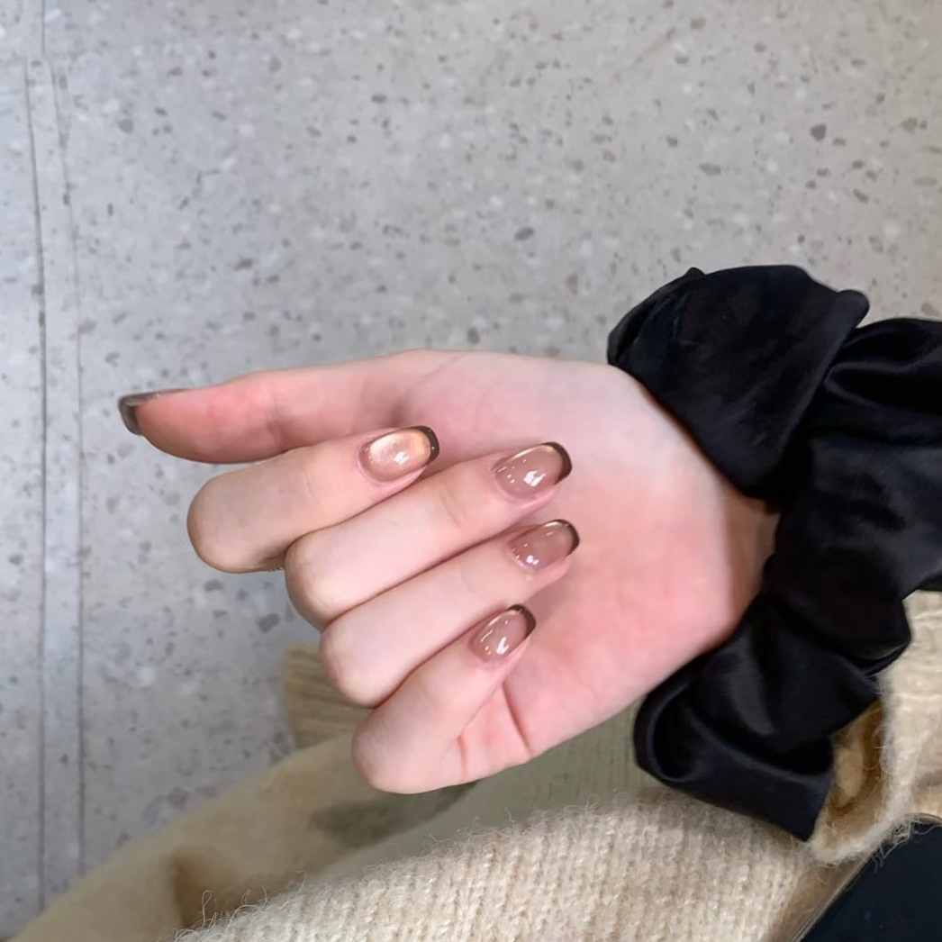 10個入り ショートフレンチプレスオンネイル キャットアイデ - Nail Art Red Wine Cat Eye のレビューと価格
