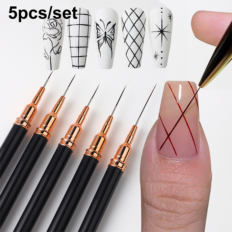 # 5 ピース/セットプロフェッショナルネイルアートライナー - Nail Fan Brush のレビューと価格