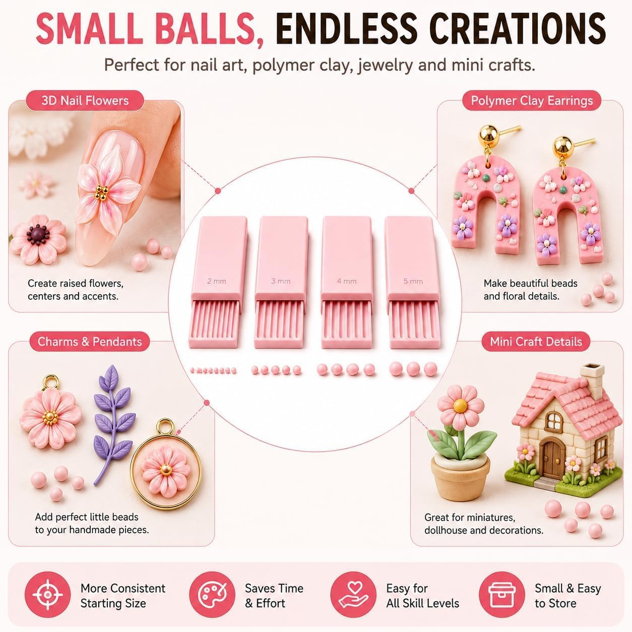 4個入り 3Dプリントクレイジェルボールメーカーツール、3D - Nail Art Gel のレビューと価格