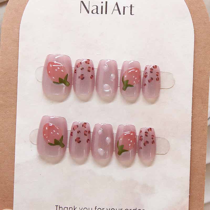 女性用の取り外し可能な偽のネイル,手作り,愛らしい,イチゴ, - Nail Art Red Wine Cat Eye のレビューと価格