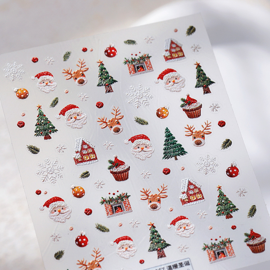 かわいいクリスマスベア＆ジンジャーブレッドネイルステッカー  - Nail Art Xmas Design のレビューと価格