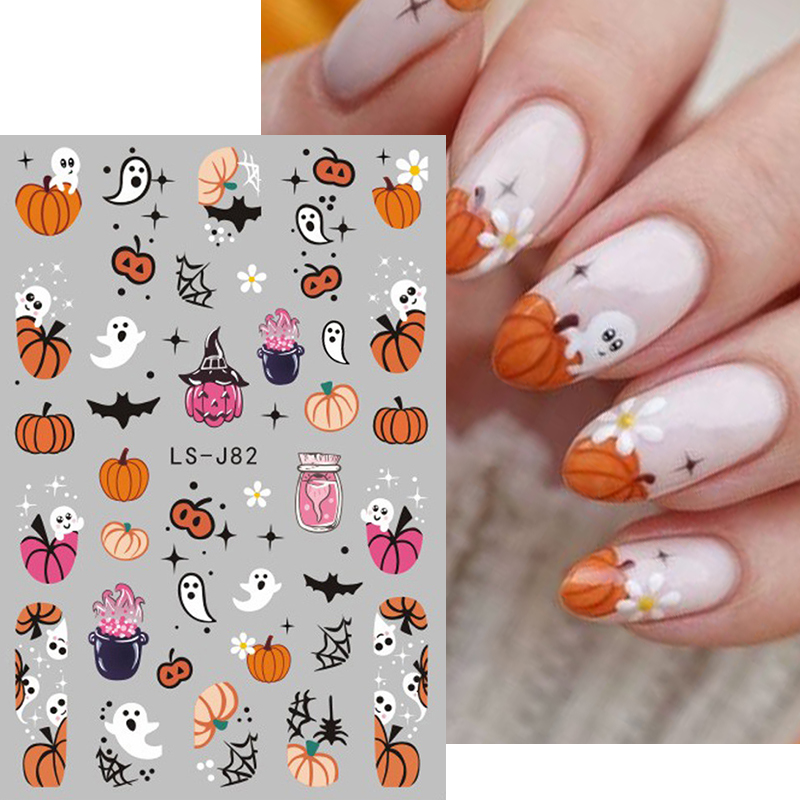 4 個ハロウィンゴシック 3D ネイルアートステッカー黒猫漫 - Nail Art Vampire のレビューと価格