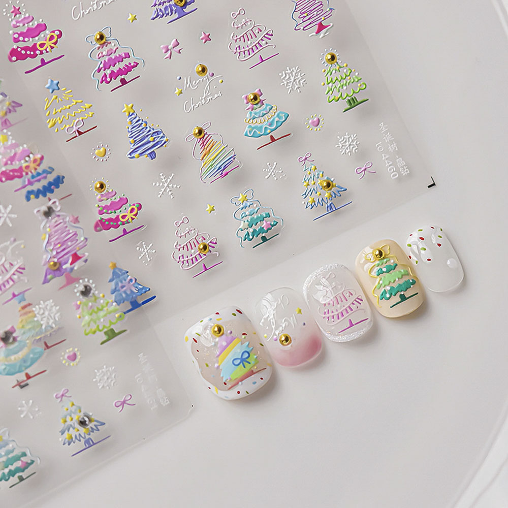 クリスマスネイルアートステッカーデカール 5D エンボスゴー - Nail Art Xmas Design のレビューと価格