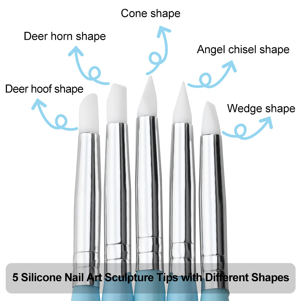 1/3/5/6/個/セットネイルアートブラシ-シリコン彫刻ド - Nail Fan Brush のレビューと価格