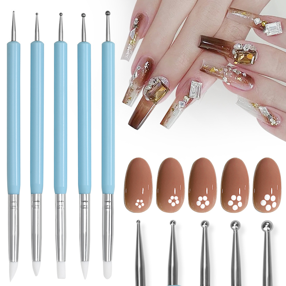 1/3/5/6/個/セットネイルアートブラシ-シリコン彫刻ド - Nail Fan Brush のレビューと価格