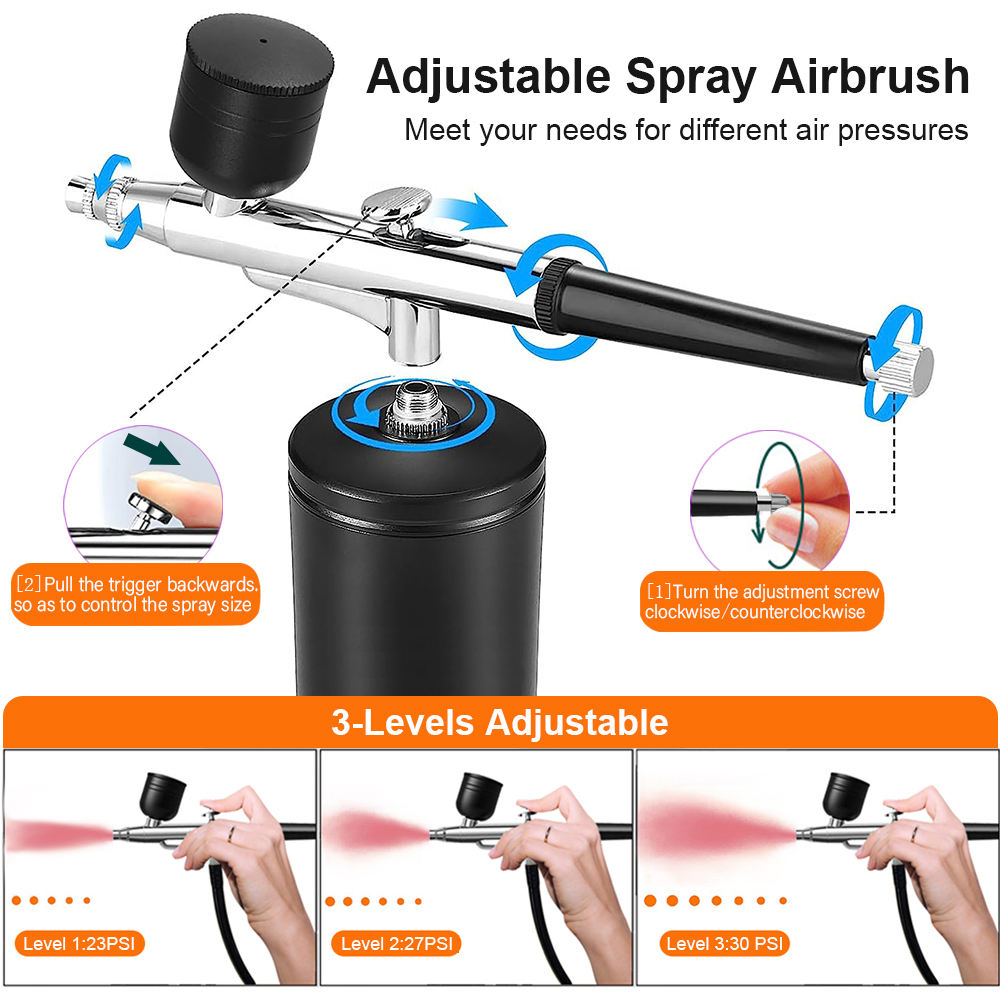 エアブラシネイルコンプレッサー付きポータブルエアブラシコンプ - Nail Fan Brush のレビューと価格